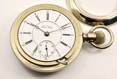Proper Time King Pocket Watch in Nickel