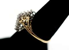 Flowing Diamond Cluster 10k Gold Ring
