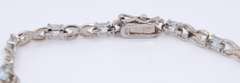Sterling Silver Aquamarine and CZ Tennis Bracelet