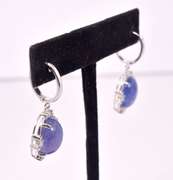 Sensational 17.69CTW Cabochon-Cut Star Tanzanite & 0.37CTW Earrings in Sterling Silver