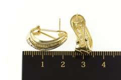 14K Yellow Gold 0.97 Ctw Diamond Baguette Wavy French Clip Earrings