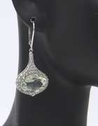 Sterling Silver Prasiolite and White Topaz Fancy Earrings