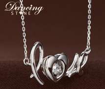 Love Necklace in Dancing stone Silver
