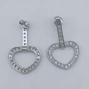 14kt White Gold & Diamond Heart Earrings