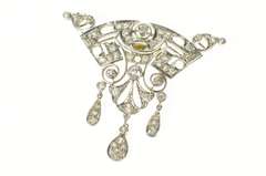 Platinum 1.03 Ct Art Deco Diamond Ornate Filigree Pendant/Pin