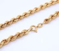 Elegant Yellow Gold Rope Chain Necklace