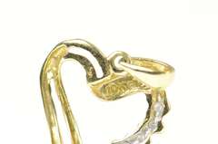 14K Yellow Gold Diamond Curvy Heart Love Symbol Pendant