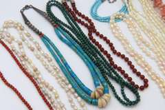 Group Lot of Multi Colored Necklaces and Bracelet