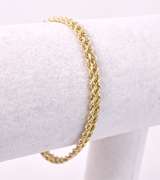 Beautiful Doubled Rope Chain Bracelet in 14K Yellow Gold