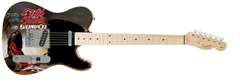 Ozzy Osbourne Signed Fender Blizzard Of Ozz  Graphics Photo Guitar BAS Witness
