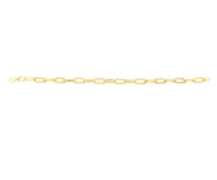 Incredible 18kt Yellow Gold Polished Textured oval Link Papper Clip Bracelet