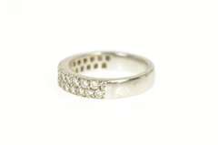 18K White Gold 0.90 Ctw Pave Tiered Diamond Wedding Band Ring