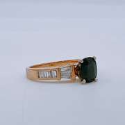 14kt Gold, Blue Sapphire, & Diamond Ring