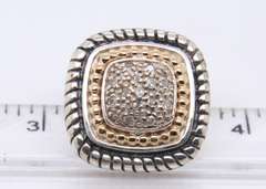 2 Tone Silver and Gold Diamond Earrings