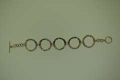 Mexican Sterling Silver large Circle Link Bracelet