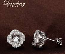 Glamorous Flower Sterling Silver Earrings