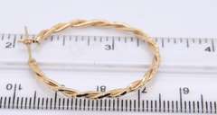 Popular Yellow Gold Twisted Hoop Earrings