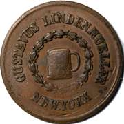 1863 Gustavus Lindenmueller N Y C Saloon Civil War Store Card