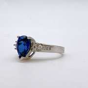 10kt Gold, Blue Sapphire, & Diamond Cocktail Ring