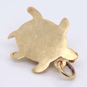 Stunning Yellow Gold Turqoise Turtle Charm Pendant