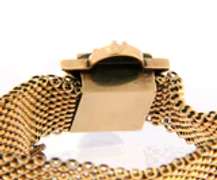 Vintage Polished Woven Black Enamel and Pearl Clasp Bracelet