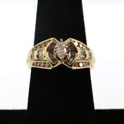Exceptional 14kt Yellow Gold Marquise Diamond Ring
