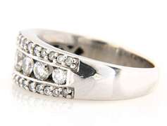 Stunning White Gold Diamond Channel Set Triple row Band