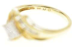 14K Yellow Gold 0.46 Ctw Princess Diamond Squared Engagement Ring