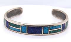 Vintage Sterling Silver Turquoise Cuff Bangle