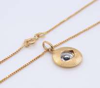 Powerful 18kt Yellow Gold Evil Eye Pendant on Chain