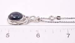 Stunning 8.63CTS Star Sapphire & 0.04CTS Diamond Pendant Necklace in Sterling Silver