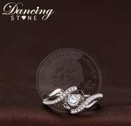 Dancing stone Wave Style Ring