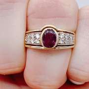 14kt Gold, Ruby, & Diamond Cocktail Ring