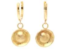 Lovely 18kt Yellow Gold Cultured Pearl Polished Hoop Drop Earrings