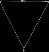 Lovely 18kt White Gold Necklace With Circular Diamond Pendant