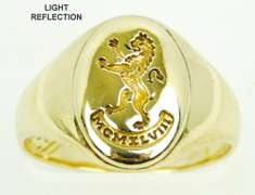 Solid Gold 1948 Lion Wax Seal Signet Ring, Size 10