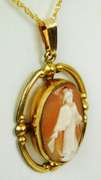 Vintage Gold Filled Jesus Cameo & Chain