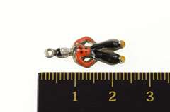 Sterling Silver Black & Red Enamel Dutch Netherlands Man Charm/Pendant