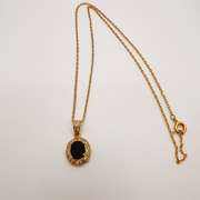 18kt Gold, Blue Sapphire, & Diamond Necklace