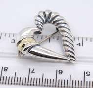 David Yurman 2 Tone Cable Open Heart Brooch