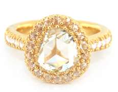 Majestic 18t Yellow Gold Rose Cut Diamond Halo Engagement Ring