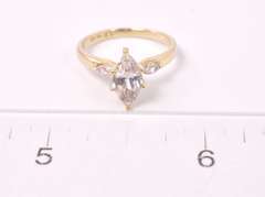 Large Marquise Cut CZ Ring in 14KT