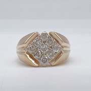 Men's 14kt Yellow Gold & Diamond Band Ring