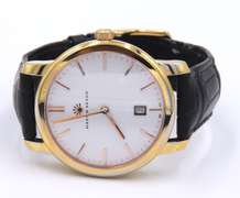 Martin Braun Rose Gold Black Leather Strap Watch