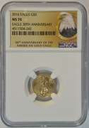 Special NGC MS70 graded 2016 $5 Gold Eagle. 30th Anniversary