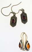 Sterling silver Two pair Of Gemstones Earrings Lot