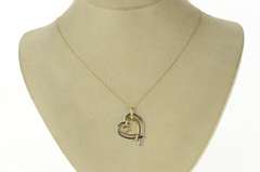 10K White Gold Two Tone Diamond Heart Love Symbol Pendant