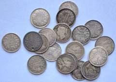 19 Canadian Silver Nickels 1872-1920
