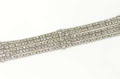 18K White Gold 9.10 Ctw Layered Diamond Five Tiered Tennis Bracelet