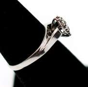 Desirable 10k White Gold Cluster Diamond Ring